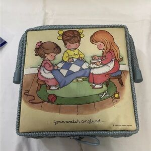 Joan Walsh Anglund Women Sewing Box With Little Quilters On Lid